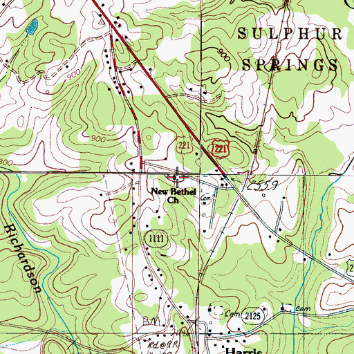 Topographic Map of New Bethel Church, NC