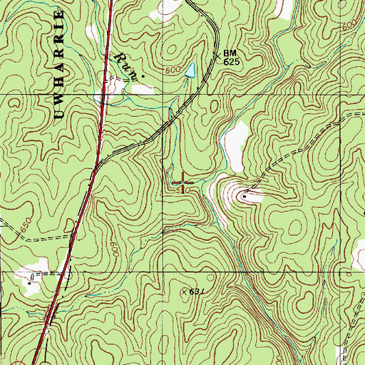 Topographic Map of Nichols Run, NC