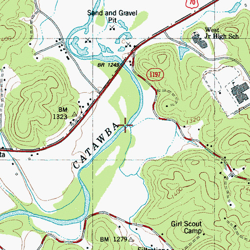 Topographic Map of Nix Creek, NC