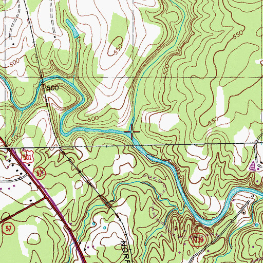Topographic Map of North Flat River, NC