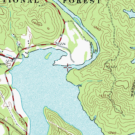 Topographic Map of North Fork Catawba River, NC