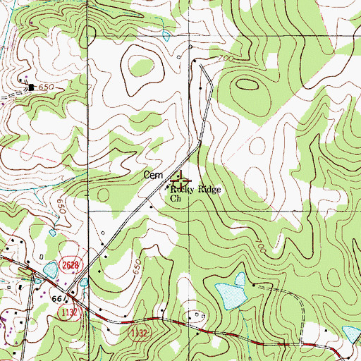 Topographic Map of Rocky Ridge Church, NC