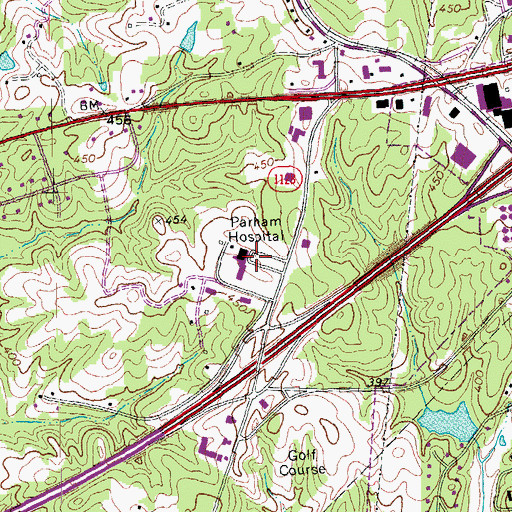 Topographic Map of Maria Parham Medical Center, NC