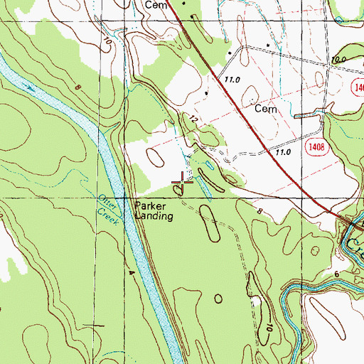 Topographic Map of Parker Landing, NC