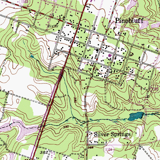 Topographic Map of Pine Bluff Sanatorium, NC
