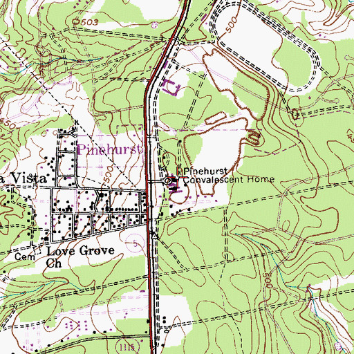 Topographic Map of Pinehurst Convalescent Home, NC