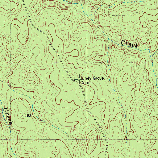 Topographic Map of Piney Grove Cemetery, NC