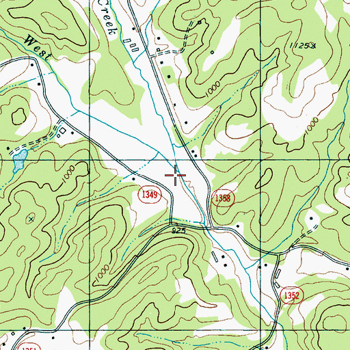 Topographic Map of Piney Knob Creek, NC