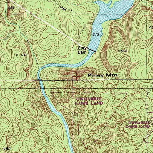 Topographic Map of Piney Mountain, NC