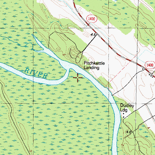 Topographic Map of Pitchkettle Landing, NC
