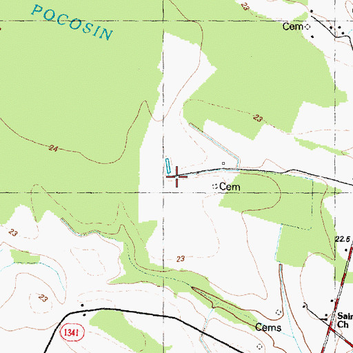 Topographic Map of Polecat Branch, NC