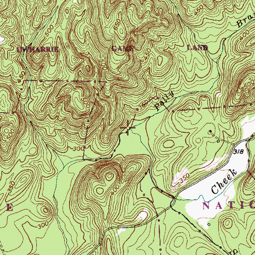 Topographic Map of Polly Branch, NC