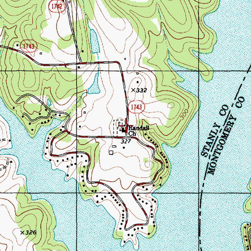 Topographic Map of Randell Church, NC