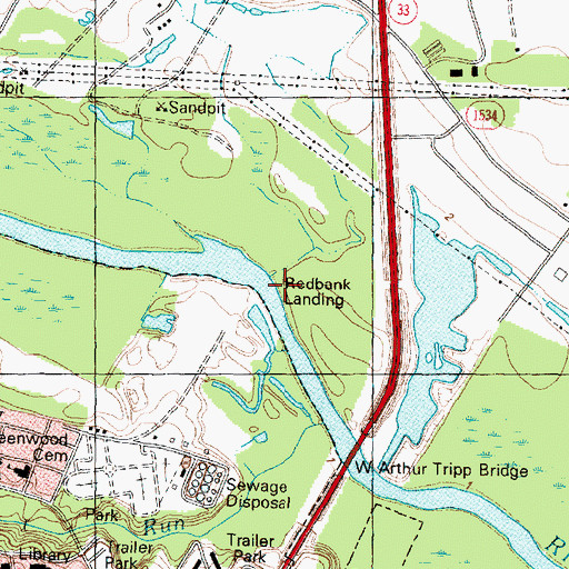 Topographic Map of Redbank Landing, NC