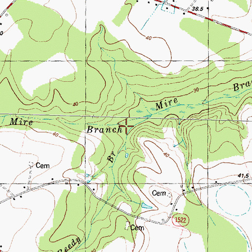 Topographic Map of Reedy Branch, NC