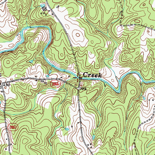 Topographic Map of Reedy Creek, NC