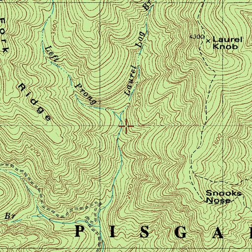 Topographic Map of Laurel Log Branch, NC