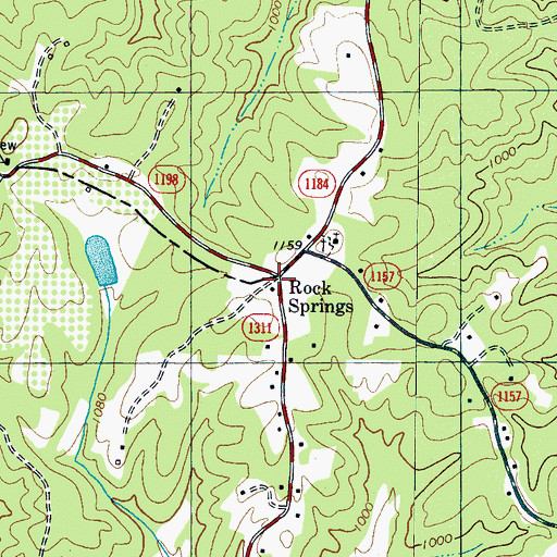 Topographic Map of Rock Springs, NC