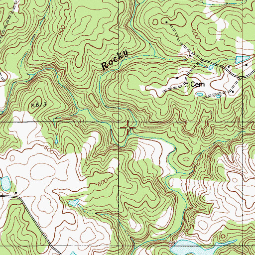 Topographic Map of Rocky Creek, NC