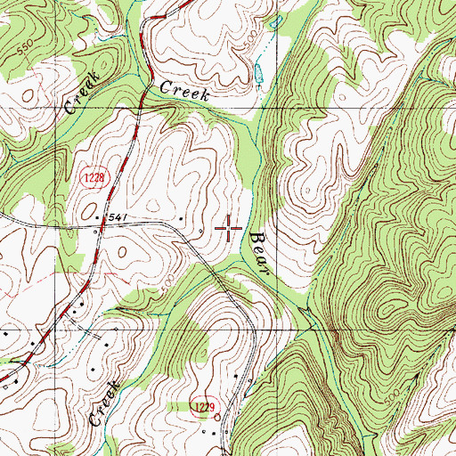 Topographic Map of Running Creek, NC
