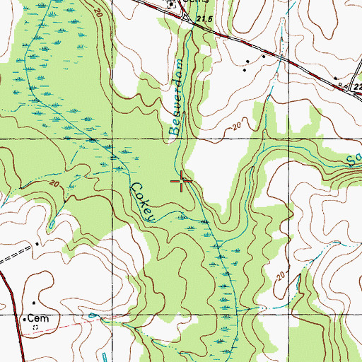 Topographic Map of Sasnett Mill Branch, NC