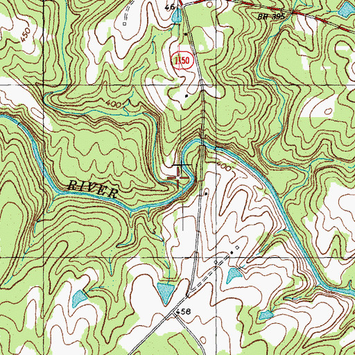 Topographic Map of Shelton Creek, NC