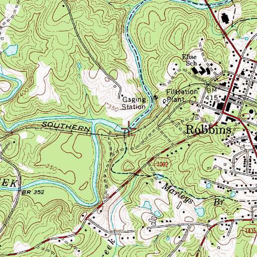 Topographic Map of Simlin Creek, NC