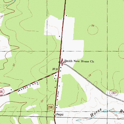 Topographic Map of Smith New Home Church, NC
