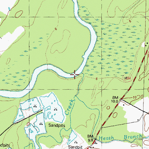 Topographic Map of Southwest Creek, NC