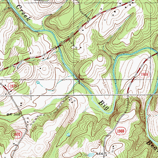 Topographic Map of Stony Run, NC