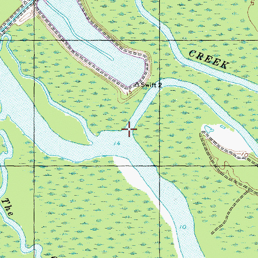 Topographic Map of Swift Creek, NC