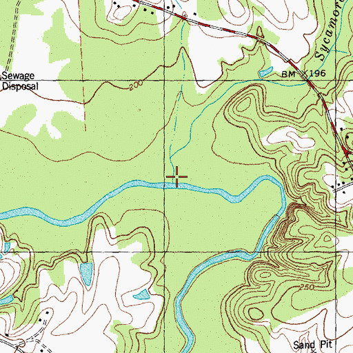 Topographic Map of Sycamore Creek, NC