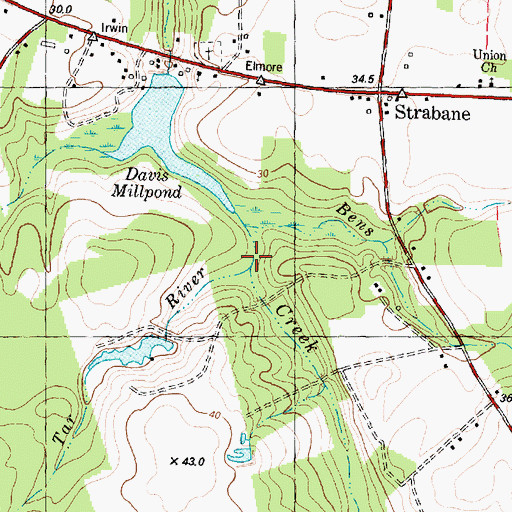 Topographic Map of Tar River, NC