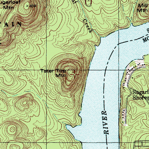 Topographic Map of Tater Top Mountain, NC
