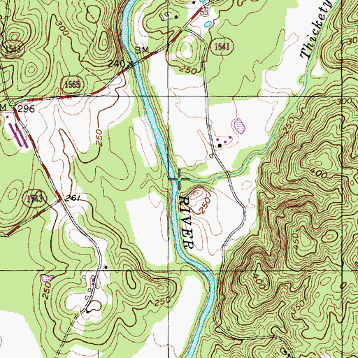 Topographic Map of Thickety Creek, NC