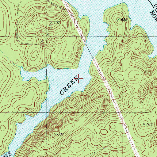 Topographic Map of Tuckertown Reservoir, NC