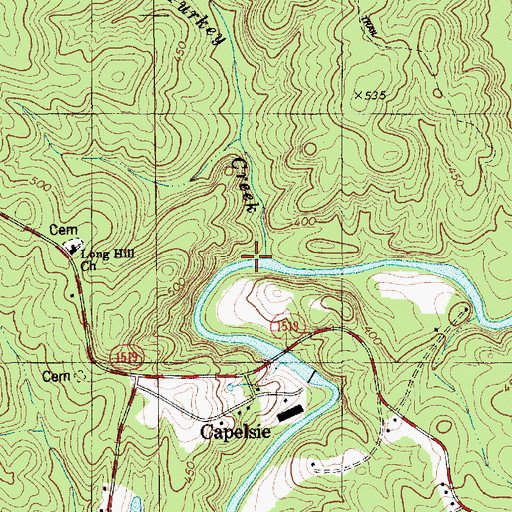 Topographic Map of Turkey Creek, NC