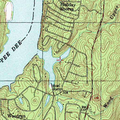 Topographic Map of Upper Wood Run, NC