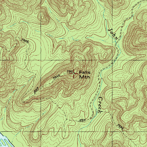 Topographic Map of Uwharrie Mountains, NC