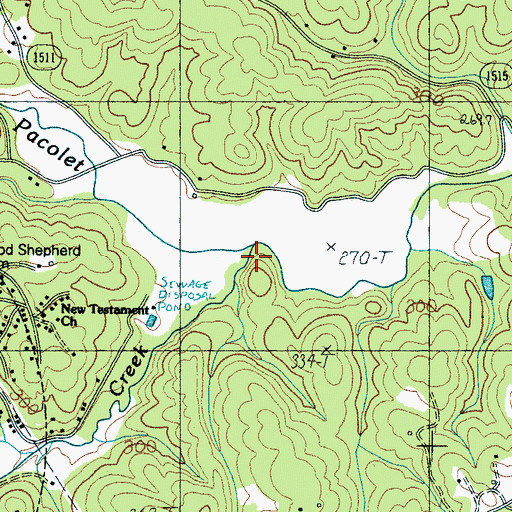 Topographic Map of Vaughn Creek, NC