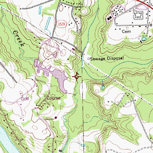Topographic Map of West Buies Creek, NC