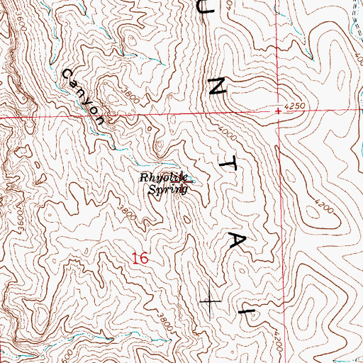 Topographic Map of Rhyolite Spring, AZ