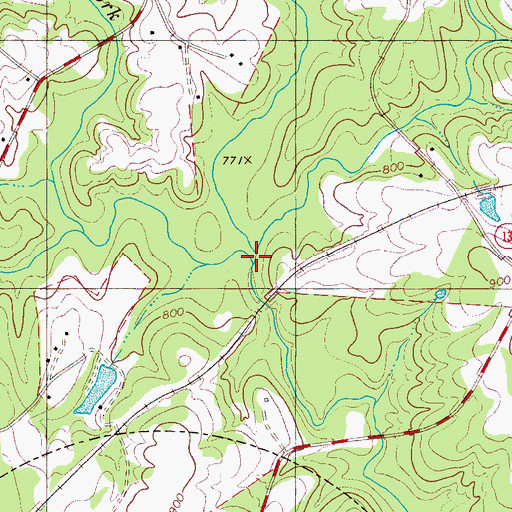 Topographic Map of West Fork Sandy Run, NC