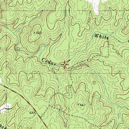 Topographic Map of White Oak Creek, NC