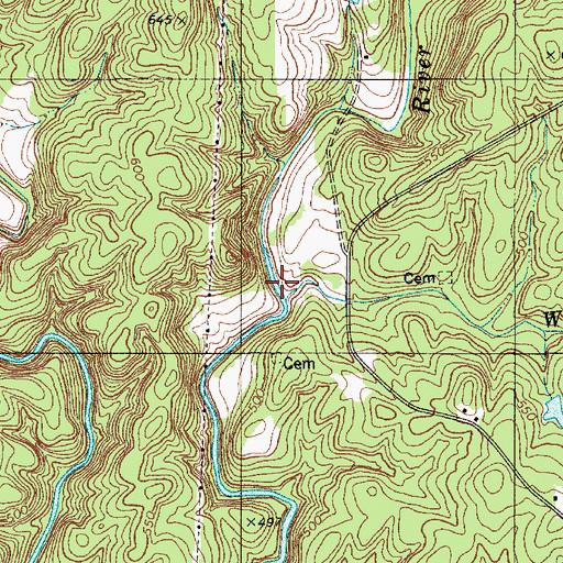 Topographic Map of White Oak Creek, NC