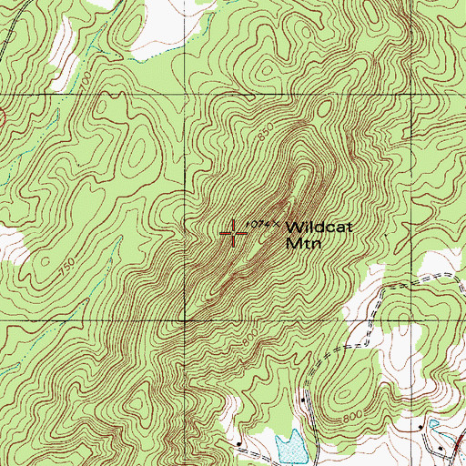 Topographic Map of Wildcat Mountain, NC