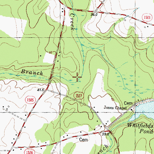 Topographic Map of Wolfscrape Branch, NC