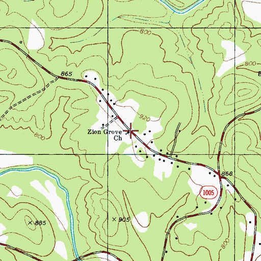 Topographic Map of Zion Grove Church, NC