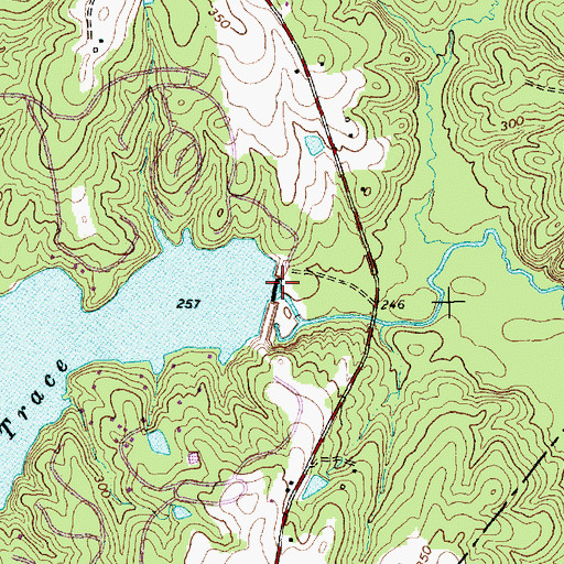 Topographic Map of Lake Trace Dam, NC