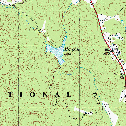 Topographic Map of Morgan Dam, NC
